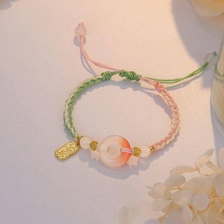 平安扣情侶手鏈一對高級感手繩女2024年新款情侶款送女友節日禮物