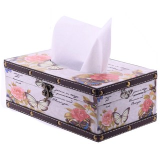 [고급형] 위드리빙 감성 인테리어 원목 미용티슈 리필용 티슈케이스, 1개, 가든