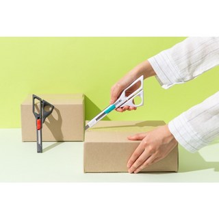 매표화학 듀오컷 MP-3005 언박싱 택배 사무용 칼 가위 세트 2in1 칼가위를한번, 블랙 그레이