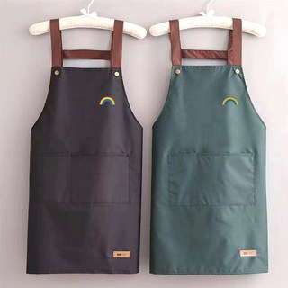 city sky 다용도 포켓장식 생활방수무지게 앞치마 2개 세트 (155g*2), 블랙+그린 (표준형)