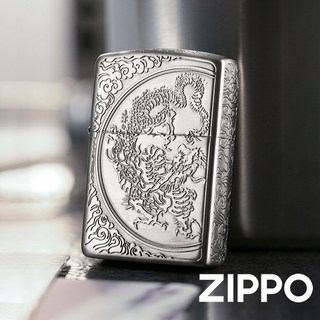 ZIPPO 幸運龍-仿古銀(加厚版)防風打火機 日本設計 官方正版 現貨 限量 禮物 送禮 終身保固, 1個