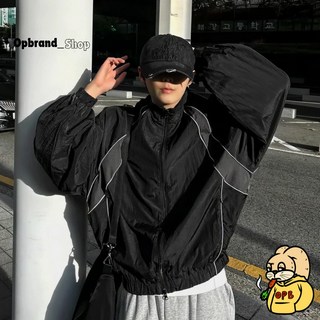 【OPB】風衣外套 Dominic 暗黑感 機車外套 防風 防潑水 韓系 機能設計 高街線條 拼接感, L（可以穿到100公斤）