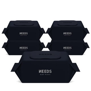 물티슈 구매1위 도톰한 아기 물티슈 엠보싱 캡형 NEEDS 블루, 5개, 70매, 75g