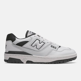 New Balance 男女款休閒運動鞋 復古D楦皮革百搭NB 550 白黑