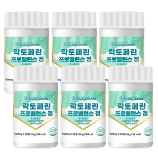 뉴질랜드 락토페린 그래스페드 순도 95% 이상 산양유 유산균 정 타블렛, 6개, 60정