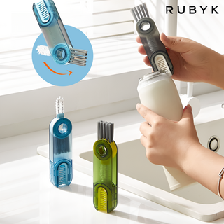 루비크 올인원 텀블러 세척솔 틈새 깔끔 실리콘 3in1 360도 회전, 1개, 그레이