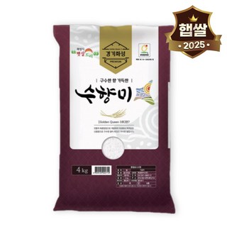 햇쌀농산 햅쌀 수향미 4kg 경기미 골드퀸 3호 팝콘향이 나는 향미쌀, 1개