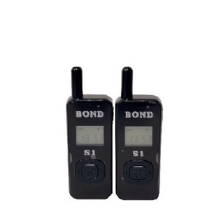BOND S1 超迷你無線電對講機 一組2支 黑色 免執照 露營 醫美 餐飲指定款 附贈原廠入耳式耳機, 1套