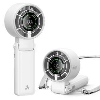 애쿨리 휴대용 선풍기 각도조절 미니 무선 접이식 핸디형 저소음 손선풍기, PB02, 화이트