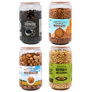3+1 볶은 병아리콩 서리태 카무트 볶은현미 사무실간식 곡물 다이어트, 3+1건강_볶은/카무트,서리태,병아리콩+현미, 1개, 535g