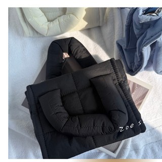 韓系軟糯空氣豆腐包 輕巧輕便迷你手提包 側背包雲朵包, 黑色