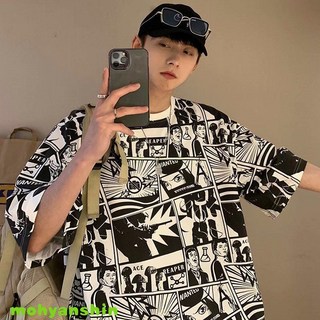 動漫短袖T恤男士夏季國潮寬鬆設計感潮牌半袖胖子港風大碼男體恤宽松oversize潮流街头风日常百搭必备