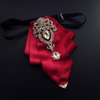 新竹出貨 韓國商務領結 男 英倫韓版潮雙層結婚新郎領帶演齣主持人紳士領結, 1個, 闇紅