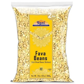 Rani Fava Beans 스플릿 브로드 빈 껍질 없음 363kg8파운드 벌크 글루텐 친화적 GMO 프리 코셔 비건 미국 제품 [호환], 2 Pound (Pack of 1)