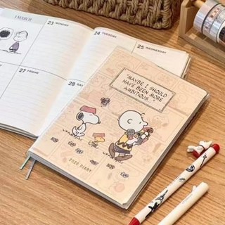 2026美風可愛卡通史努比黃色B6日程本漫畫計劃日記事筆記日曆本子史努比日程本日曆, 1個, 史努比漫畫日程本【1本】