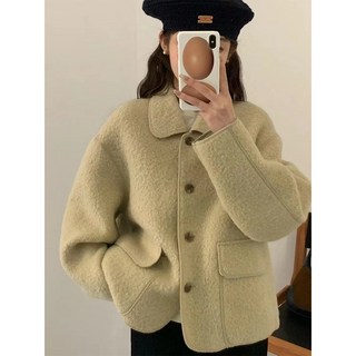 KOREA 秋季溫暖毛絨感短外套 兩色