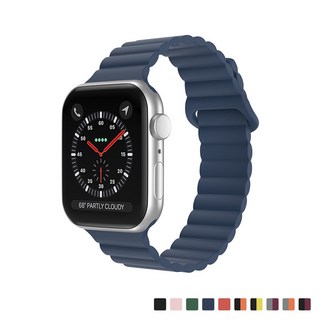 Apple Watch 錶帶 磁吸環扣 防水錶帶 7/8/9/SE 38/40/41/42/44/45mm, 黑&橙,42/44/45/46/49mm, 1個