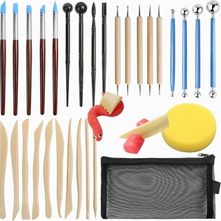 BINSTORE 점토 클레이 찰흙 도구 조각 공예 용품 세트, 29종