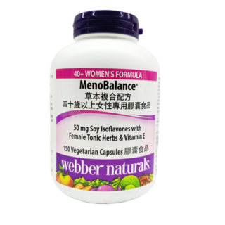 webber naturals MenoBalance草本複合配方 40歲以上女性專用 150粒 素食膠囊 含大豆異黃酮與維生素E, 3個, 150顆