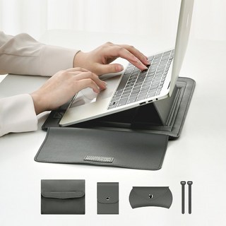 스피세프 스크래치방지 노트북케이스 노트북 파우치, 그레이, 1개