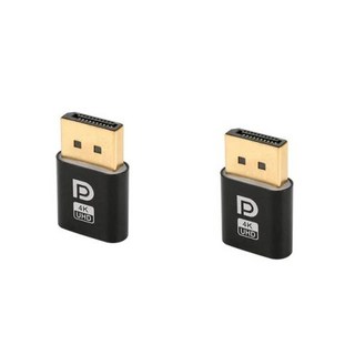 더미 플러그 DP 가상 디스플레이 어댑터 PC용 4K 디스플레이 포트 EDID 헤드리스 고스트 에뮬레이터 데스크탑 액세서리 2 개, 1) Black