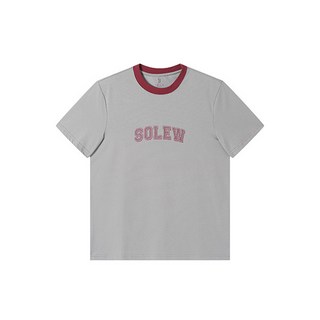 소루 로고 그래픽 링거 티셔츠_그레이