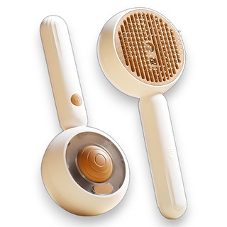 바오커머스 원터치 스팀 고양이 빗 브러쉬 강아지 슬리커, 1개, 브라운