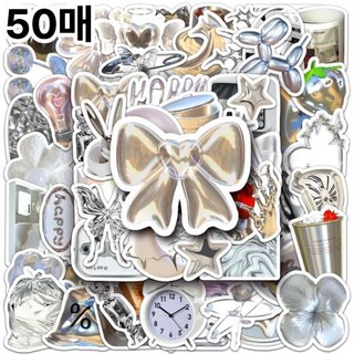 노트북 캐리어 감성 스티커 50P, 50매, 실버