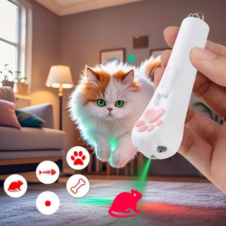 윈티크 고양이 Led 도형 놀이 장난감, 1개, 화이트