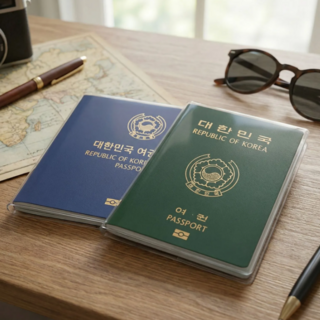 피스비즈 투명/반투명 슬림형 여권 케이스