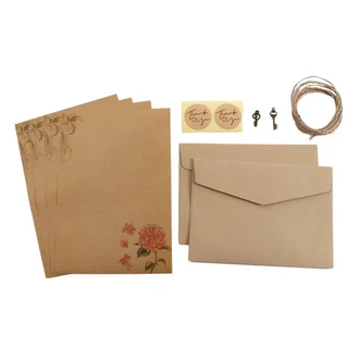편지지 꽃 디자인 종이 공예 크래프트 오래된 유럽 스타일 패드 쓰기 레트로 빈티지 봉투, 01 Style 1