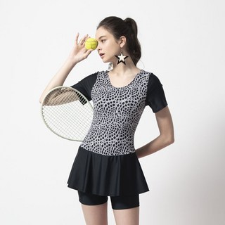 MIT 大女連身四角泳裝 加大尺碼 - 5L, L