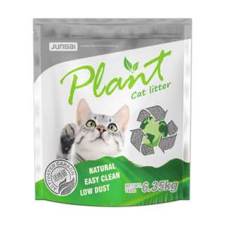 JUNBAI Plant 天然植物活性碳低粉塵貓砂 6.35kg, 1個, 無香