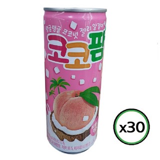해태음료 해태htb 코코팜 피치핑크 복숭아 240ml x 30캔 젤리 알갱이 캔음료, 30개