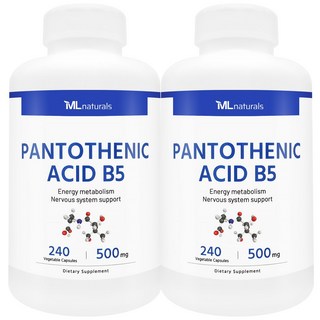 [미국번개배송] 신제품 착한명품 마이라이프 내추럴스 판토텐산 B5 500mg, 2개, 240정