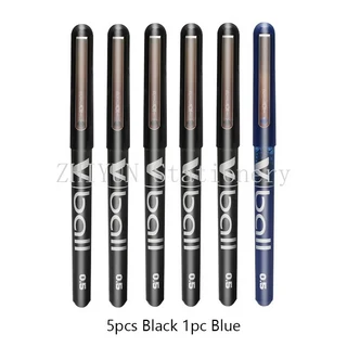 6pcs 파일럿 BL VB5 V 볼 스트레이트 액체 롤러 젤 펜 빠른 건조 순수 0.5mm 총알 모양의 포인트 잉크, 04 mixed 2