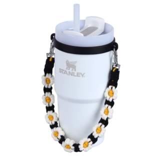 텀블러 손잡이 스트랩 데이지 꽃타입 트라이투게더, 1개, 블랙화이트