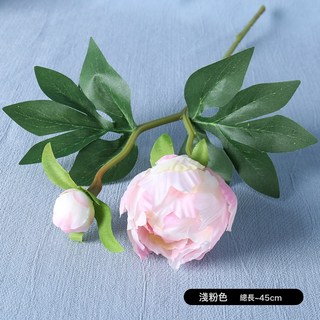 歐式迷你2頭仿真牡丹花婚慶家居軟裝插花絹花擺放花藝仿真芍藥, 1件, 粉色:1個