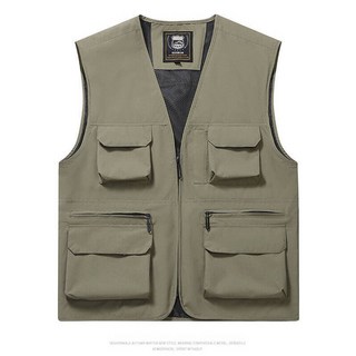 工裝戰術機能馬甲 寬鬆大尺碼 防潑水 戶外登山釣魚休閒