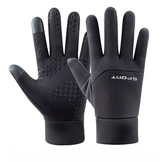 방수 기모 논슬립 터치 스포츠 장갑 RD_1166, 블랙, 1개