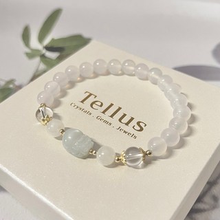 《限定新款》貔貅月光石白水晶白瑪瑙8mm水晶手串, 1個, 8mm貔貅手串