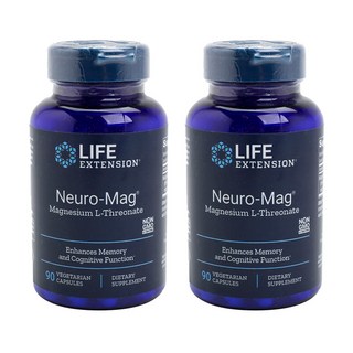 LIFE EXTENSION Neuro-Mag左旋蘇糖酸鎂素食膠囊, 90顆, 2罐
