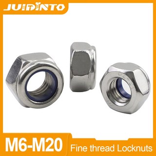M14 록너트 나일론 JUIDINTO 파인 M20 M16 피치 육각 M18 M8 M12 스틸 스레드 M10 인서트 스테인리스 M6, 06 M12x1.5 5pcs