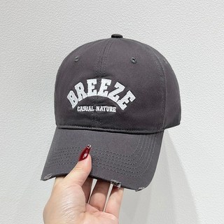 BREEZE 韓國刺繡棒球帽 磨毛水洗 鴨舌帽 復古字母 電繡帽子 美式軟頂