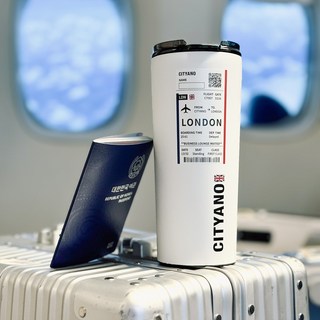 시티아노 대용량 빨대 스텐 시티컵 텀블러 9종 에디션 보온 보냉 콜드컵 보온병, 1개, 600ml, (2+1이벤트) 시티아노 런던 화이트 텀블러