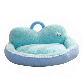 고양이 힐끗 구름방석 폭신한 침대 장난감 강아지 반려묘 반려견, 1개, 블루