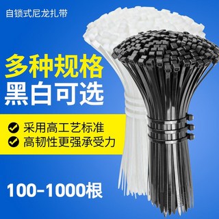【正品貨 附發票】 自鎖式 尼龍 扎帶 大中小號混裝捆綁束線帶耐高溫扎帶宿舍加粗綁帶條, 黑色,寬2.8毫米 長25厘米 250根, 1個