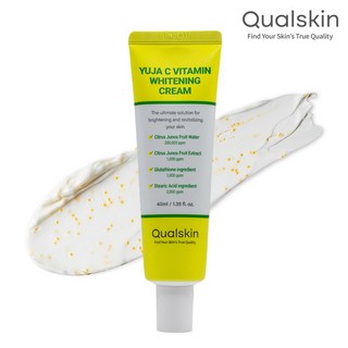 퀄스킨 유자C 화이트닝크림 톤업 브라이트닝 2주 잡티 기미 이별크림 색소침착 멜라닌 검버섯 순도99글루타치온, 1개, 40ml