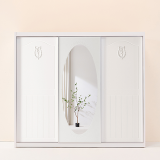 레오가구 쉐비 타원경 슬라이딩장롱/옷장 (3통구성), 옷봉장, 선반장, 이불장