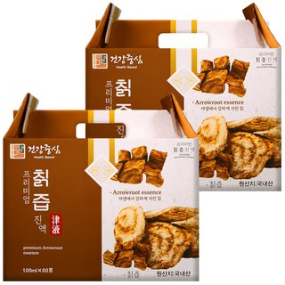 건강중심 국산 칡즙 진액 100ml 60포, 2박스, 6L